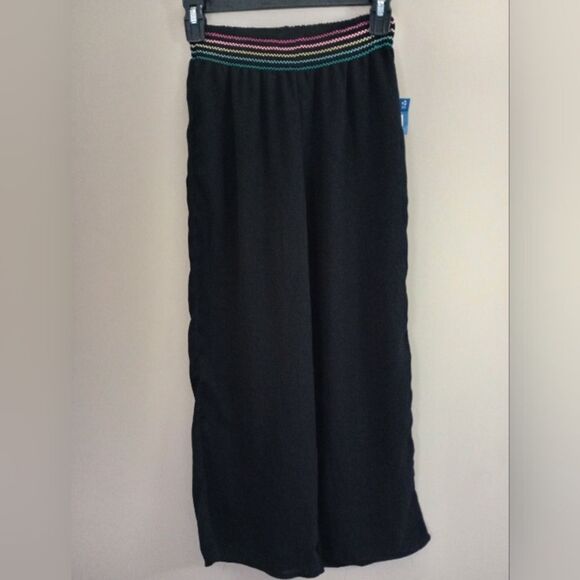 NWT Arizona Jean Company Black Wide Leg Cover Up Pants Size M 10/12 - Picture 2 of 7